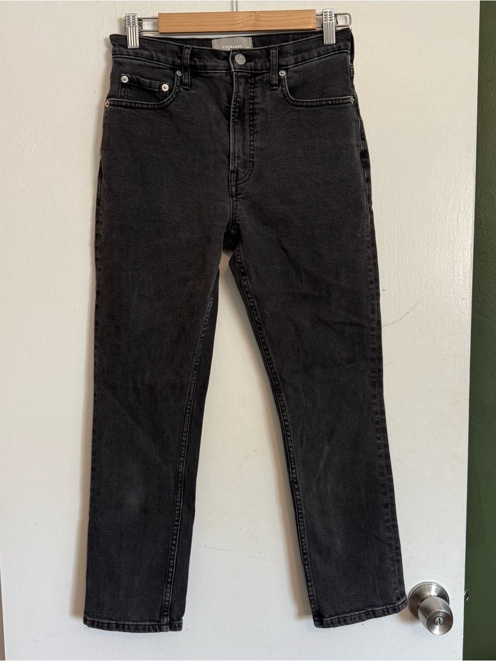 Everlane charcoal wash black / dark gray the original cheeky jeans size 26S